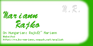 mariann rajko business card